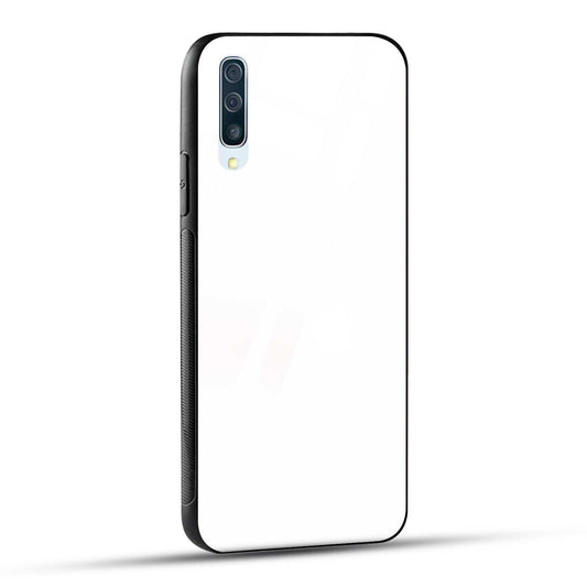 Samsung Galaxy A50 Back Cover Plain White Printed Glass Case