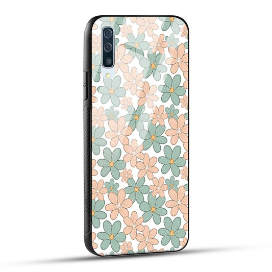 Samsung Galaxy A50 Back Cover Aesthetic Flowers Printed Glass Case