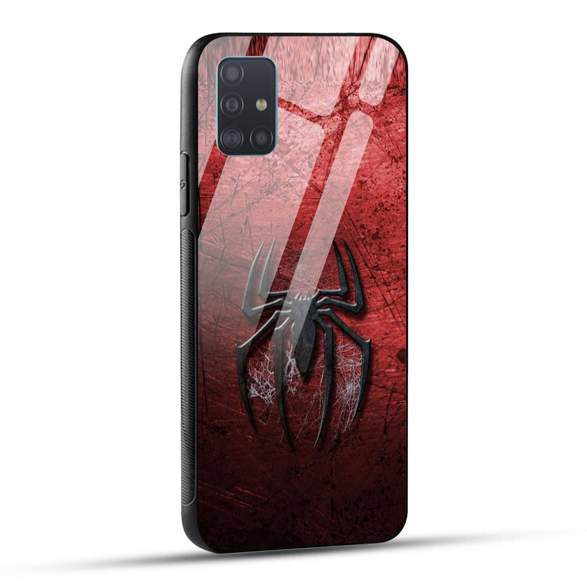 Samsung Galaxy A51 Back Cover Red Spider Printed Glass Case