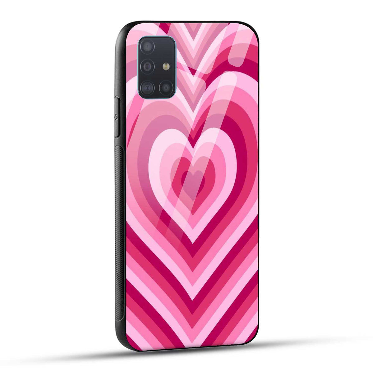 Samsung Galaxy A51 Back Cover Love Hearts Printed Glass Case