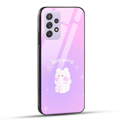 Samsung Galaxy A52 Back Cover Pink Purple Gradient Aesthetic Motivational Printed Glass Case