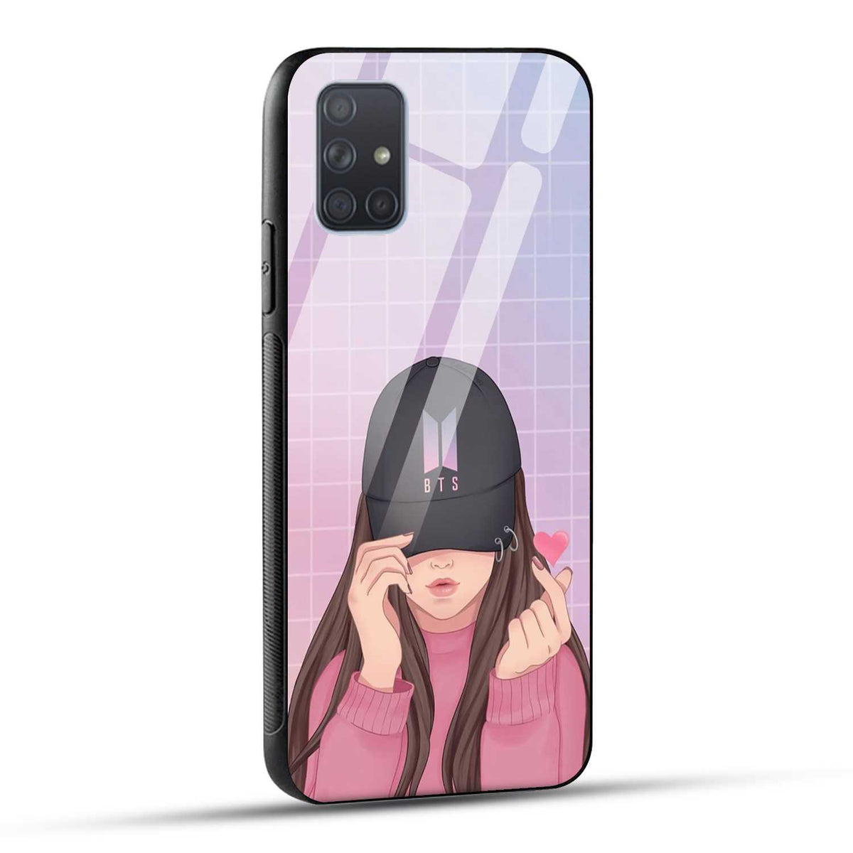 Samsung Galaxy A71 Back Cover Cap Girl Printed Glass Case