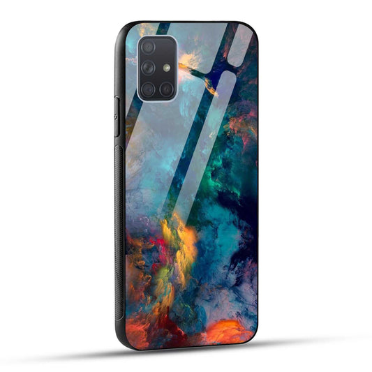 Samsung Galaxy A71 Back Cover Abstract Color Printed Glass Case