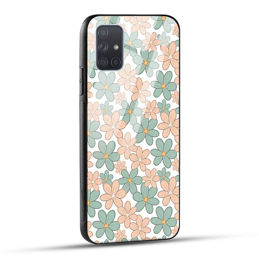 Samsung Galaxy A71 Back Cover Aesthetic Flowers Printed Glass Case
