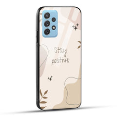 Samsung Galaxy A72 Back Cover Cream Beige Aesthetic Printed Glass Case