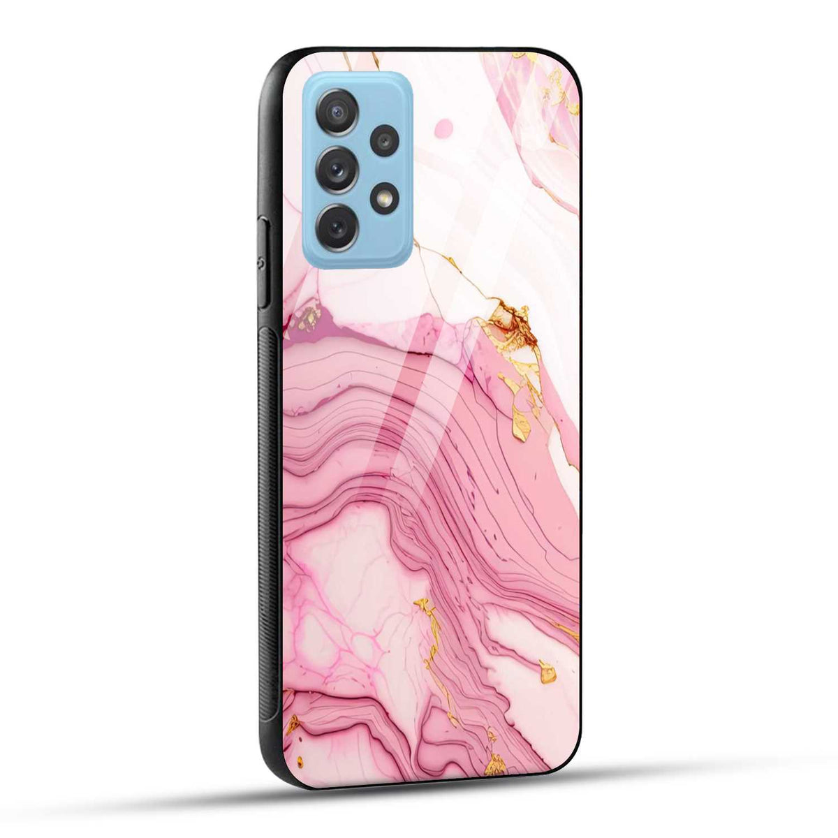 Samsung Galaxy A72 Back Cover Pink Marble Printed Glass Case