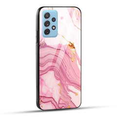 Samsung Galaxy A72 Back Cover Pink Marble Printed Glass Case