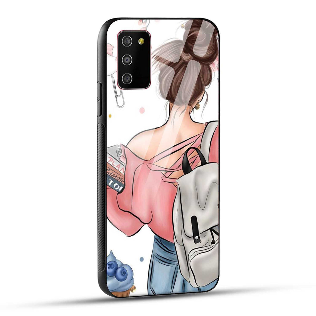 Samsung Galaxy M02s Back Cover Padhaku Girl Printed Glass Case