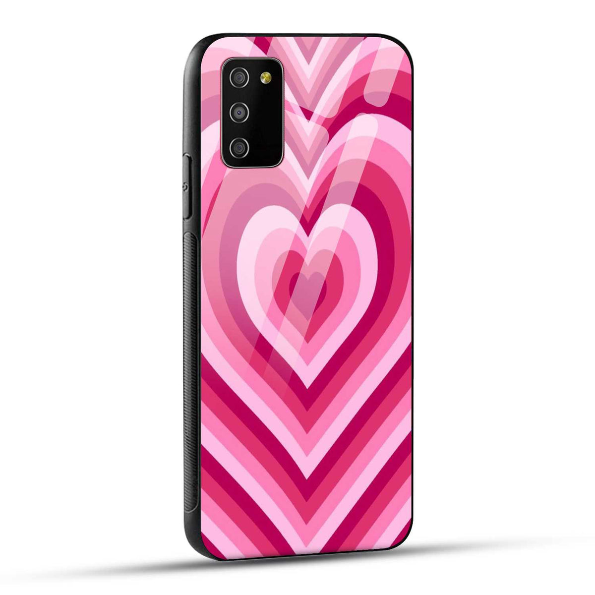 Samsung Galaxy M02s Back Cover Love Hearts Printed Glass Case
