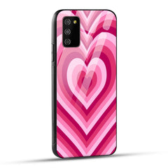 Samsung Galaxy M02s Back Cover Love Hearts Printed Glass Case