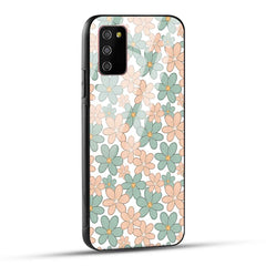 Samsung Galaxy M02s Back Cover Aesthetic Flowers Printed Glass Case