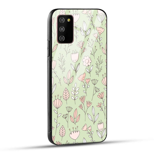 Samsung Galaxy M02s Back Cover Flower Art Printed Glass Case