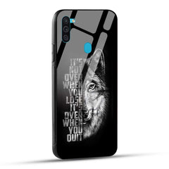 Samsung Galaxy M11 Back Cover Motivational Positive Quote Printed Glass Case