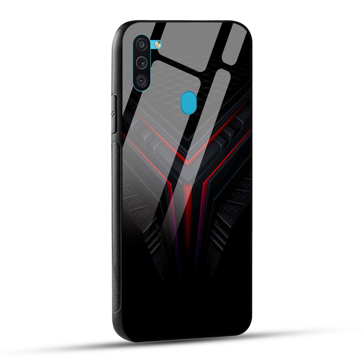 Samsung Galaxy M11 Back Cover Abstract Robotic Printed Glass Case