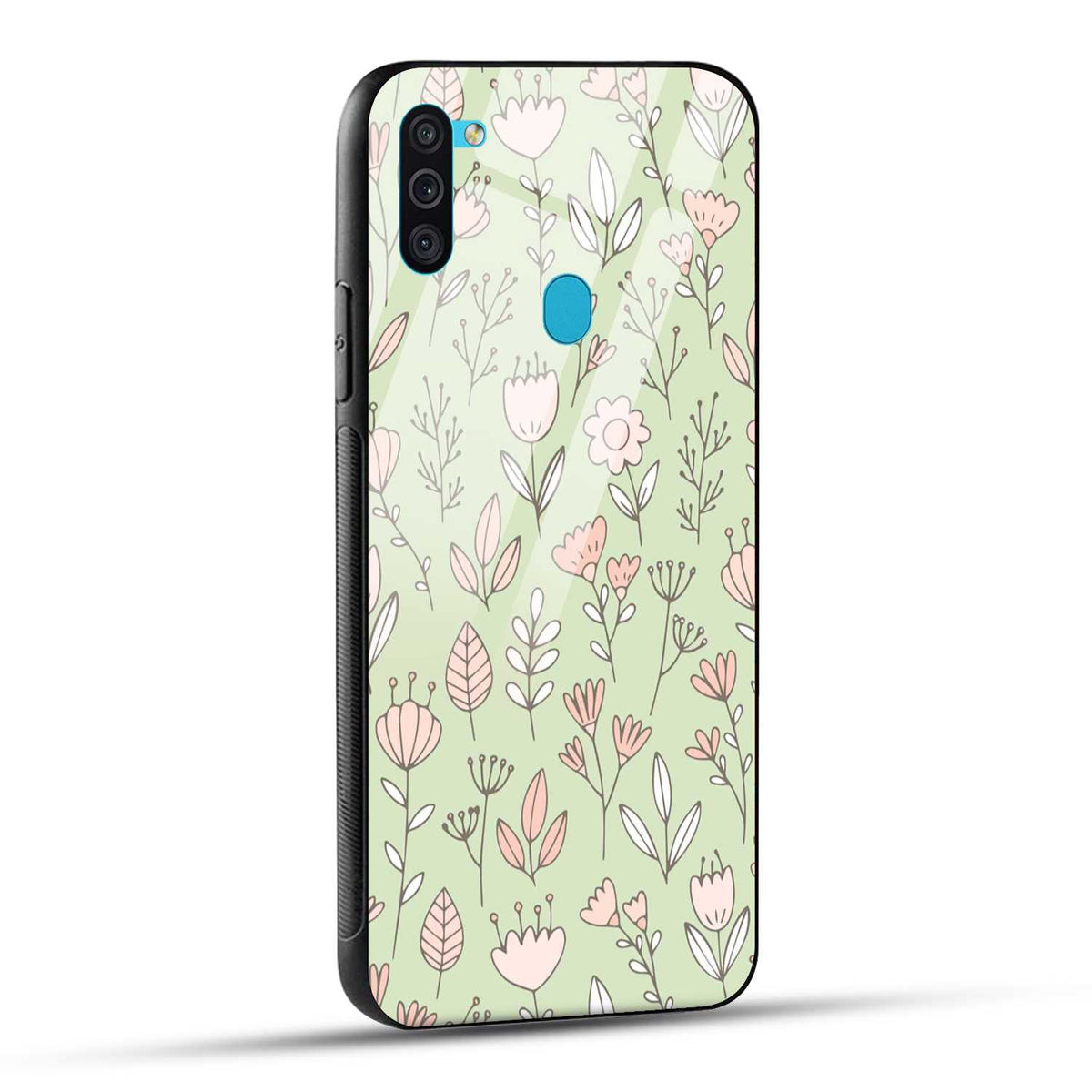Samsung Galaxy M11 Back Cover Flower Art Printed Glass Case