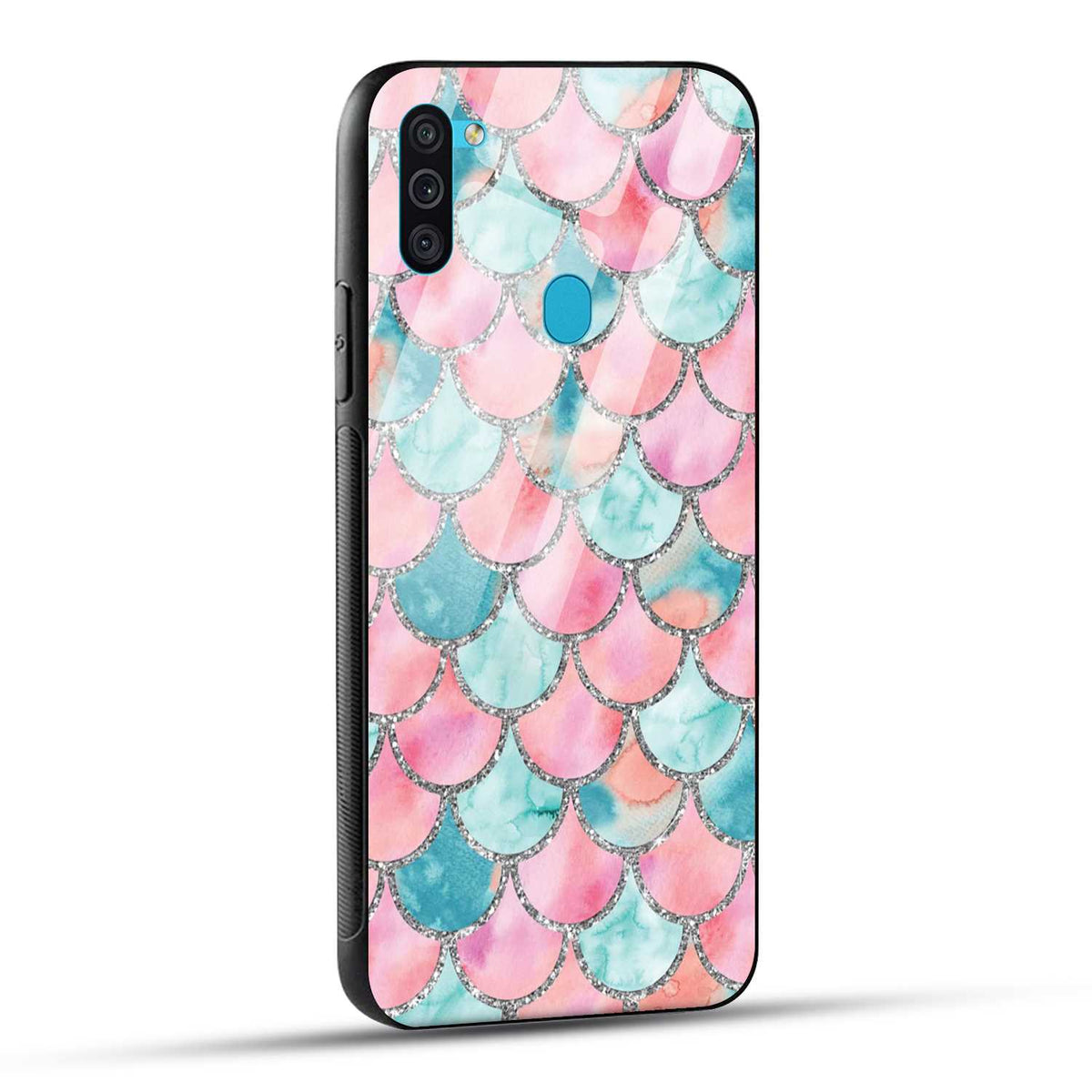 Samsung Galaxy M11 Back Cover Mirror Pattern Printed Glass Case