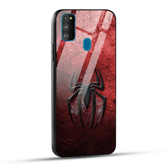 Samsung Galaxy M30s Back Cover Red Spider Printed Glass Case