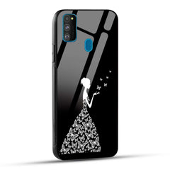 Samsung Galaxy M30s Back Cover Butterfly Girl Printed Glass Case