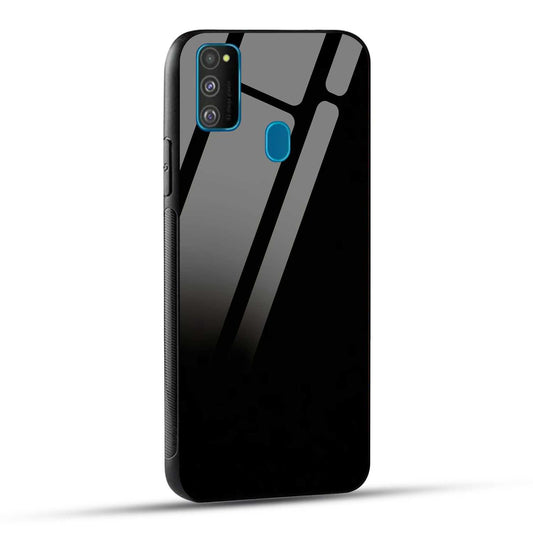 Samsung Galaxy M30s Back Cover Solid Black Printed Glass Case