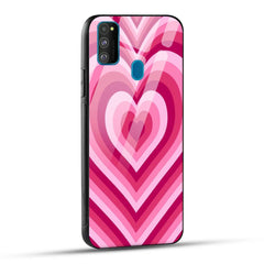Samsung Galaxy M30s Back Cover Love Hearts Printed Glass Case