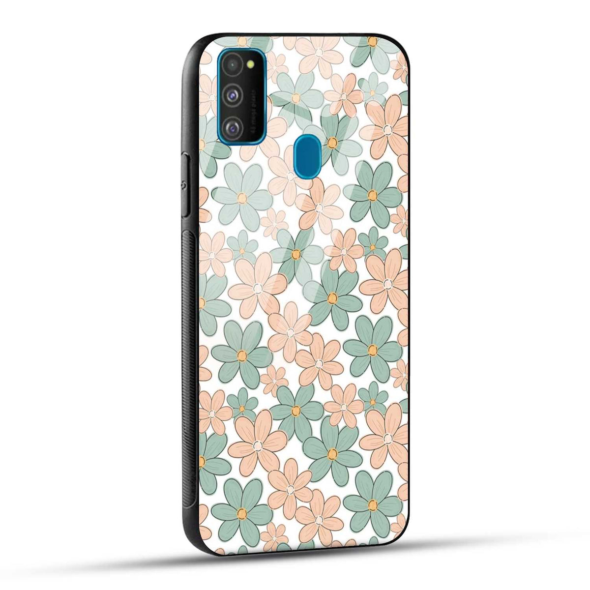 Samsung Galaxy M30s Back Cover Aesthetic Flowers Printed Glass Case