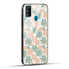 Samsung Galaxy M30s Back Cover Aesthetic Flowers Printed Glass Case