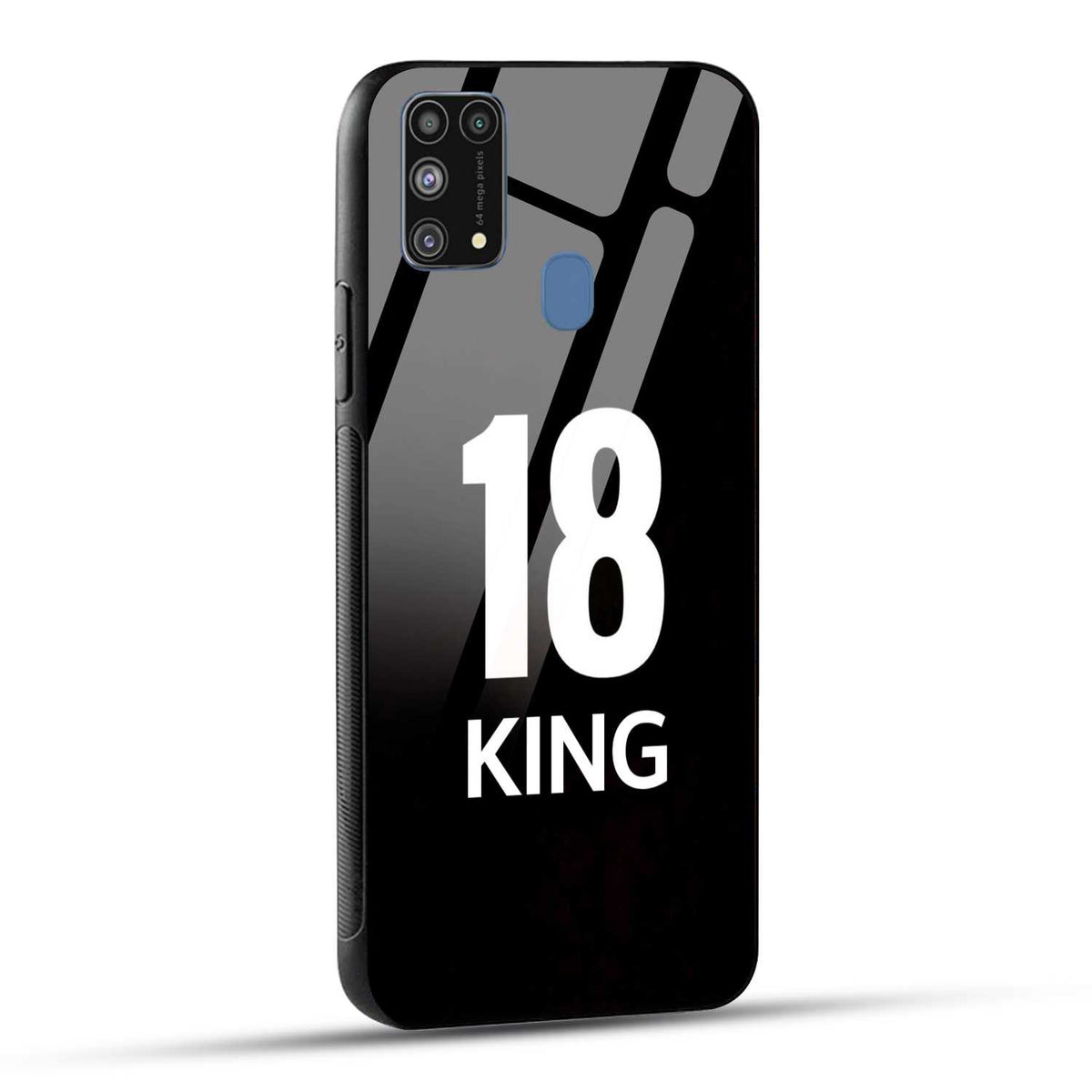 Samsung Galaxy M31 / Samsung Galaxy F41 / Samsung Galaxy M31 Prime King number 18 Printed Glass Case