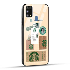 Samsung Galaxy M31 / Samsung Galaxy F41 / Samsung Galaxy M31 Prime Back Cover Starbucks Coffee Printed Glass Case