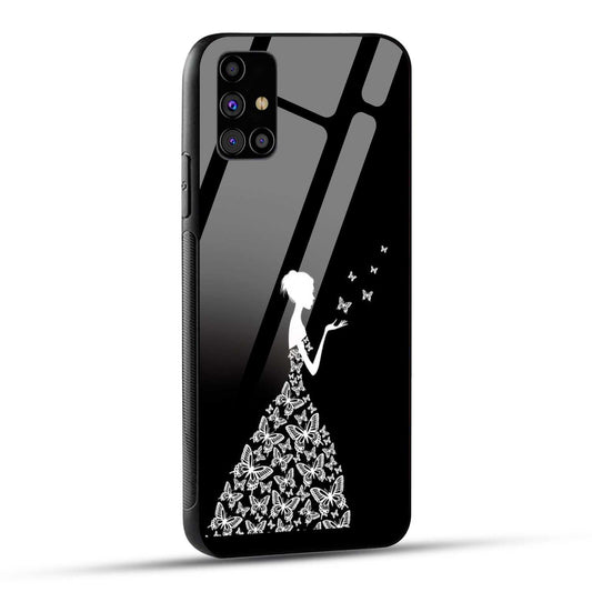 Samsung Galaxy M31s Back Cover Butterfly Girl Printed Glass Case