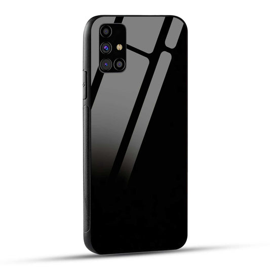 Samsung Galaxy M31s Back Cover Solid Black Printed Glass Case