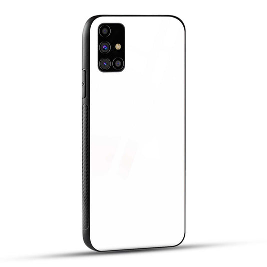 Samsung Galaxy M31s Back Cover Plain White Printed Glass Case