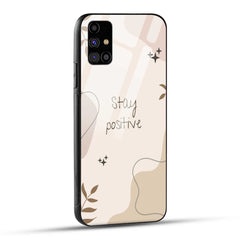 Samsung Galaxy M31s Back Cover Cream Beige Aesthetic Printed Glass Case