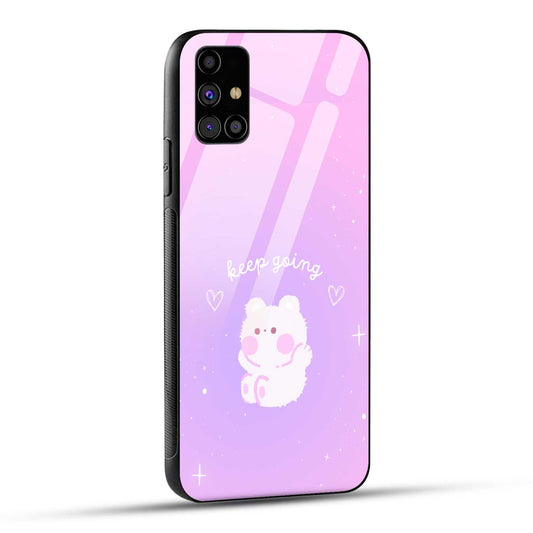 Samsung Galaxy M31s Back Cover Pink Purple Gradient Aesthetic Motivational Printed Glass Case