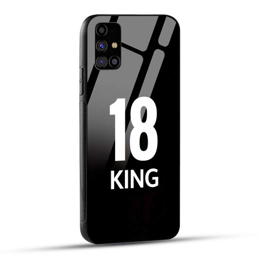 Samsung Galaxy M31s King number 18 Printed Glass Case