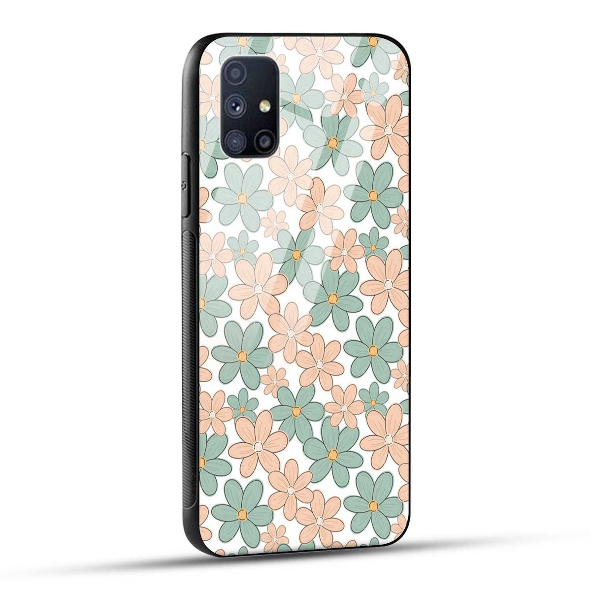 Samsung Galaxy M51 Back Cover Aesthetic Flowers Printed Glass Case