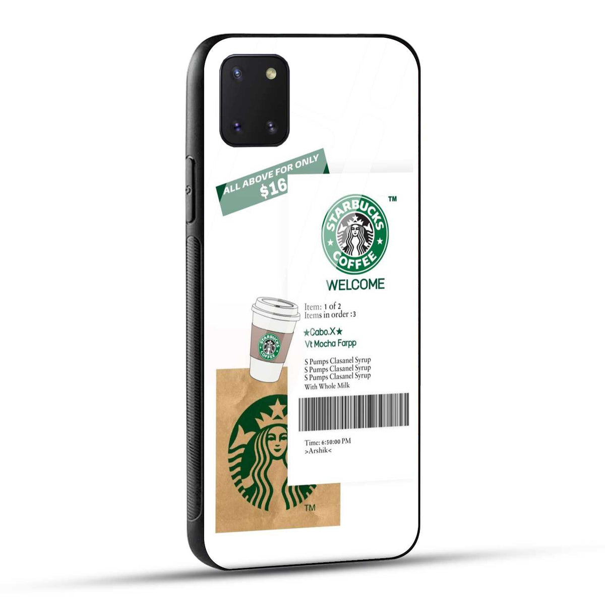 Samsung Galaxy Note 10 Lite Starbucks Coffee Printed Glass Case