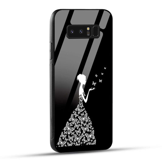 Samsung Galaxy Note 8 Back Cover Butterfly Girl Printed Glass Case