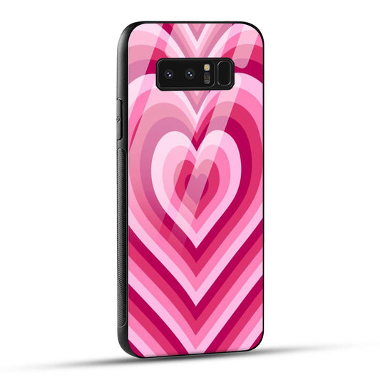 Samsung Galaxy Note 8 Back Cover Love Hearts Printed Glass Case