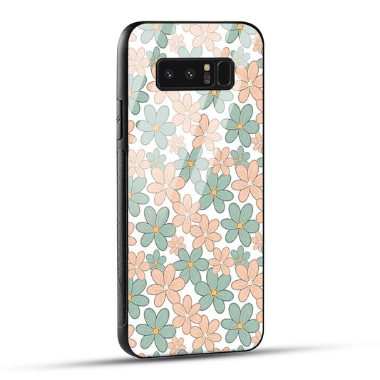 Samsung Galaxy Note 8 Back Cover Aesthetic Flowers Printed Glass Case