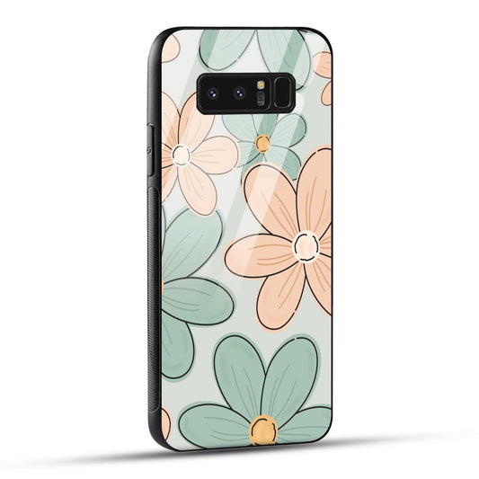 Samsung Galaxy Note 8 Back Cover Aesthetic Flower Printed Glass Case