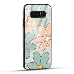 Samsung Galaxy Note 8 Back Cover Aesthetic Flower Printed Glass Case