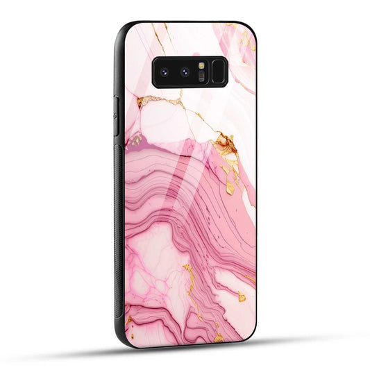 Samsung Galaxy Note 8 Back Cover Pink Marble Printed Glass Case