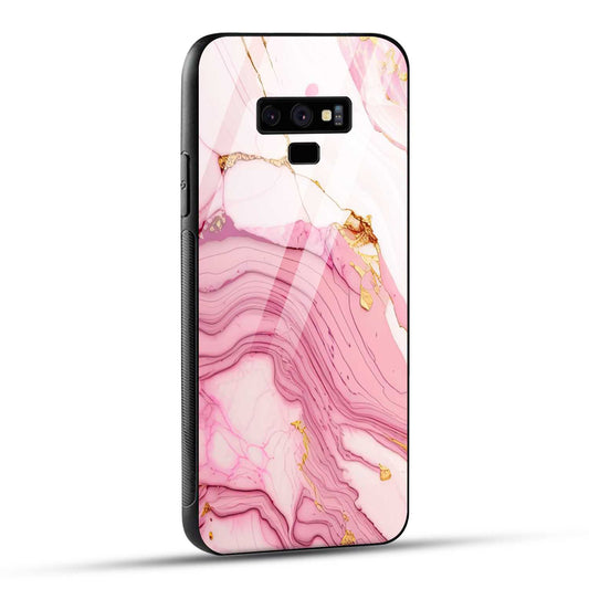 Samsung Galaxy Note 9 Back Cover Pink Marble Printed Glass Case