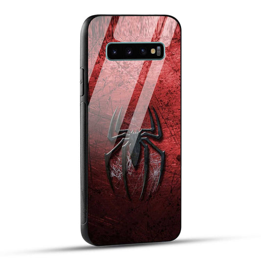 Samsung Galaxy S10 Plus Back Cover Red Spider Printed Glass Case