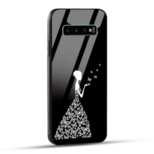 Samsung Galaxy S10 Plus Back Cover Butterfly Girl Printed Glass Case