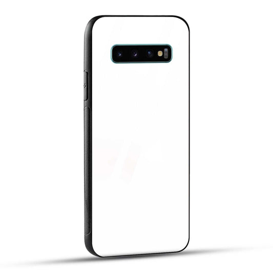 Samsung Galaxy S10 Plus Back Cover Plain White Printed Glass Case