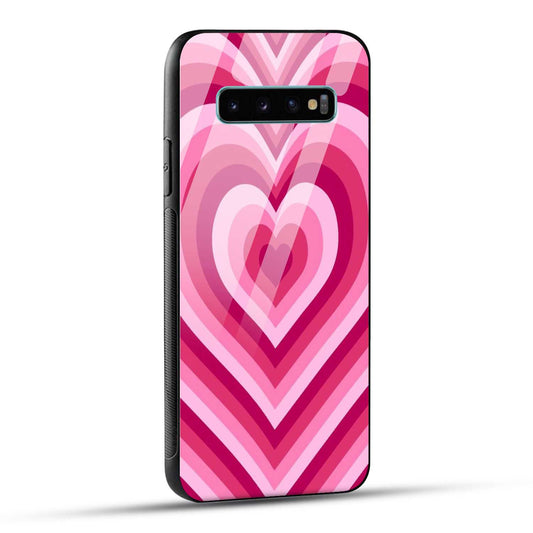 Samsung Galaxy S10 Plus Back Cover Love Hearts Printed Glass Case
