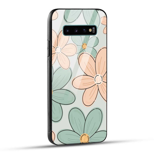 Samsung Galaxy S10 Plus Back Cover Aesthetic Flower Printed Glass Case