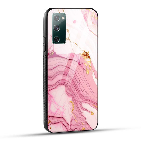 Samsung Galaxy S20 FE Back Cover Pink Marble Printed Glass Case