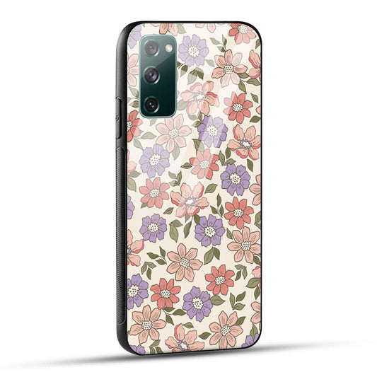 Samsung Galaxy S20 FE Back Cover Flowers In Retro  Printed Glass Case